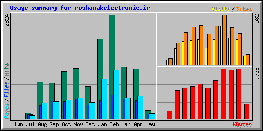 Usage summary for roshanakelectronic.ir